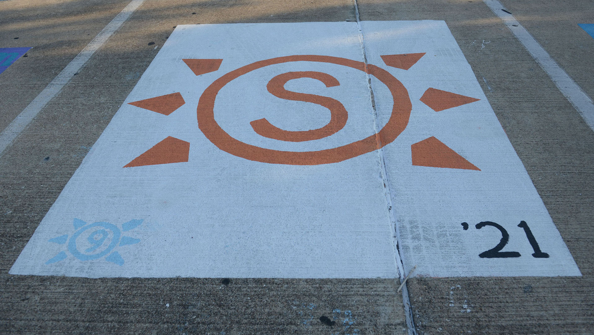A&M Consolidated HS painted parking spots